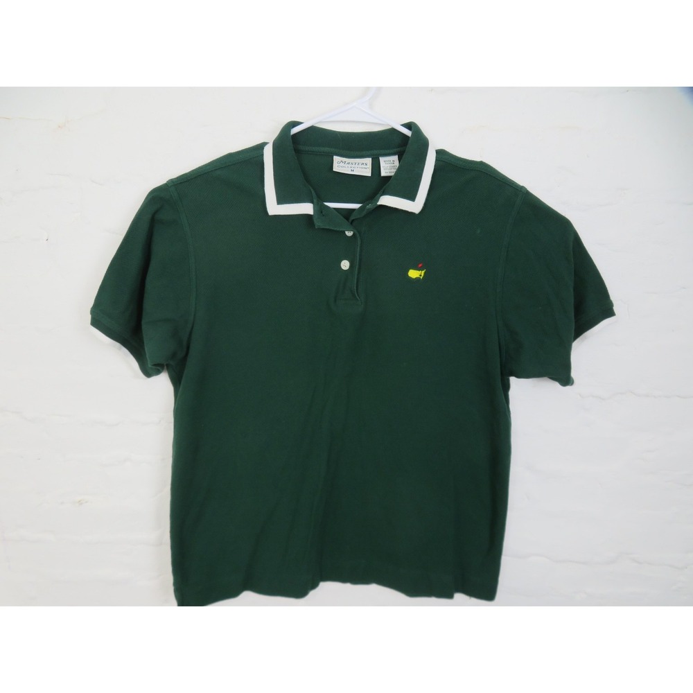 Masters Shirt Mens Medium Golf Polo Augusta National Masters Green Short Sleeve